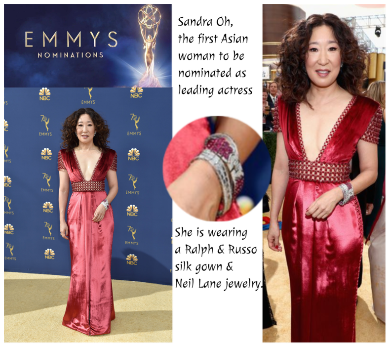 Sandra Oh at the 2018 Emmy Awards