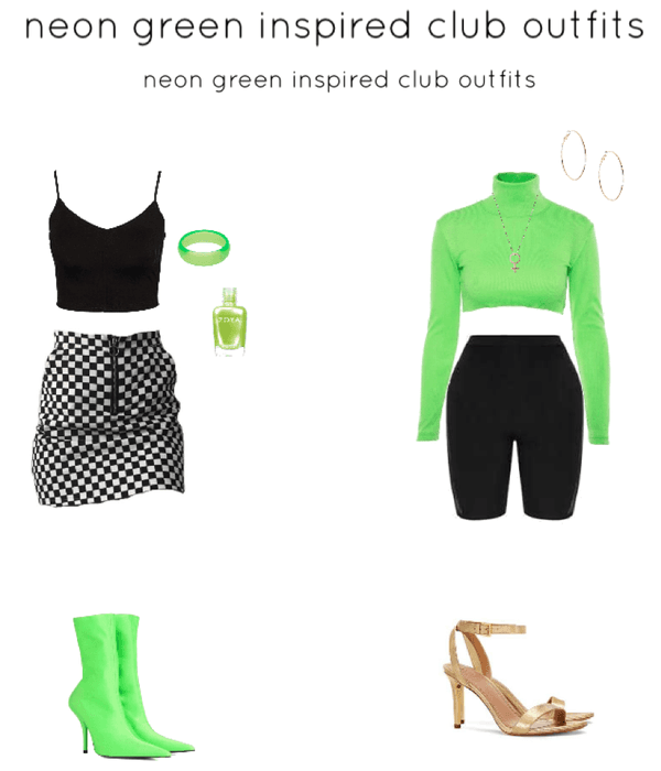 neon green inspired club outfits