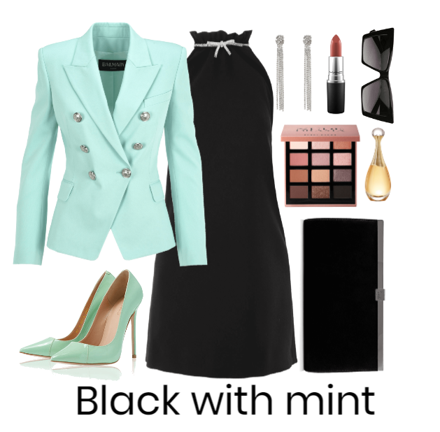 Black with mint