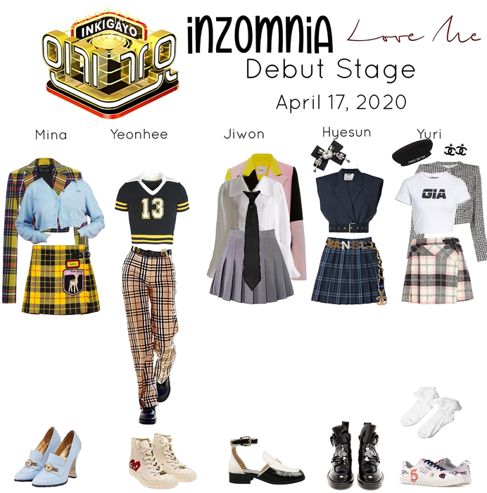 INZOMNIA ‘Love Me’ Debut Live Stage on Inkigayo Outfits 04.20