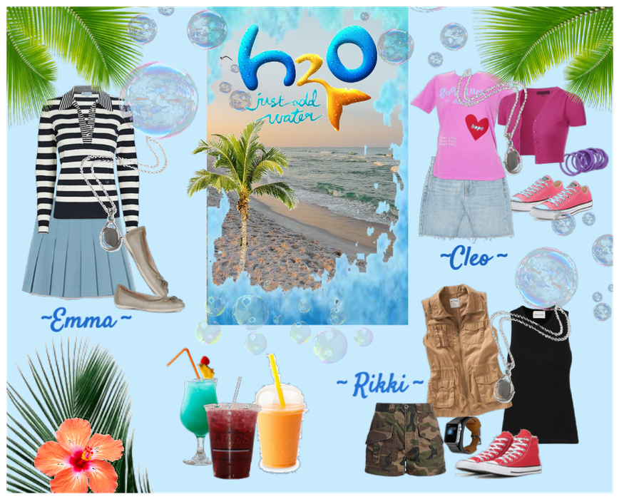H20 - just add water, the girls typical outfits