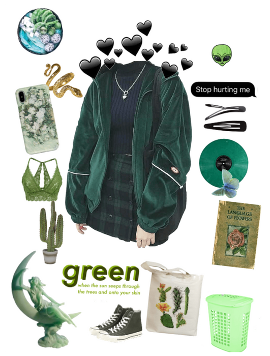 girl all in green
