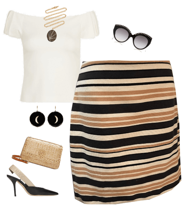 loft striped skirt