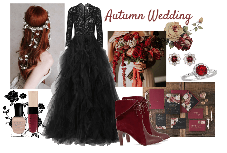 Dark Red Autumn Wedding