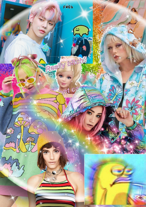 rainbow moodboard with memes