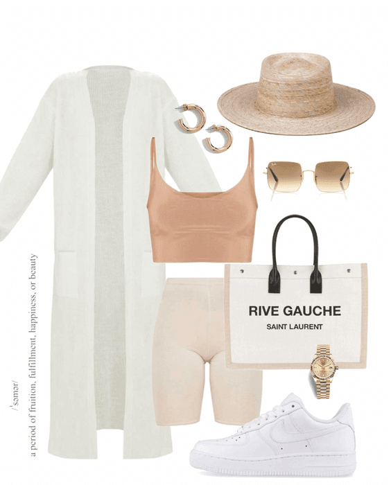 airport outfit beige