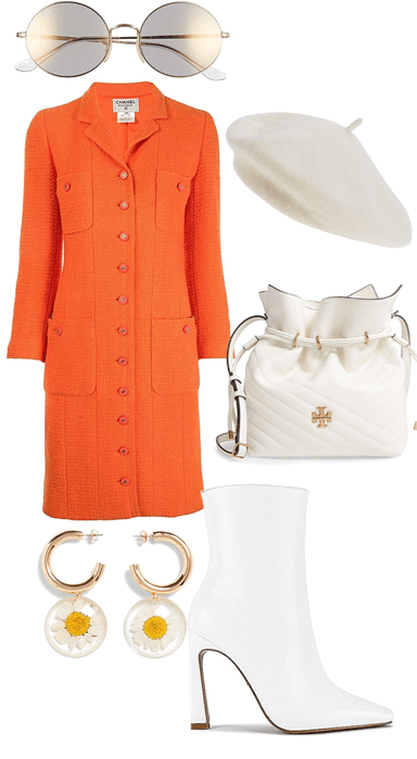 orange coat goes perfect with white!!
