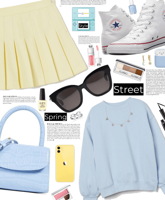 spring street style - yellow and blue 💛💙