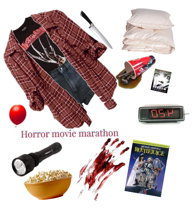 a horror movie night with friends