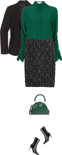 Office outfit: Green - Black