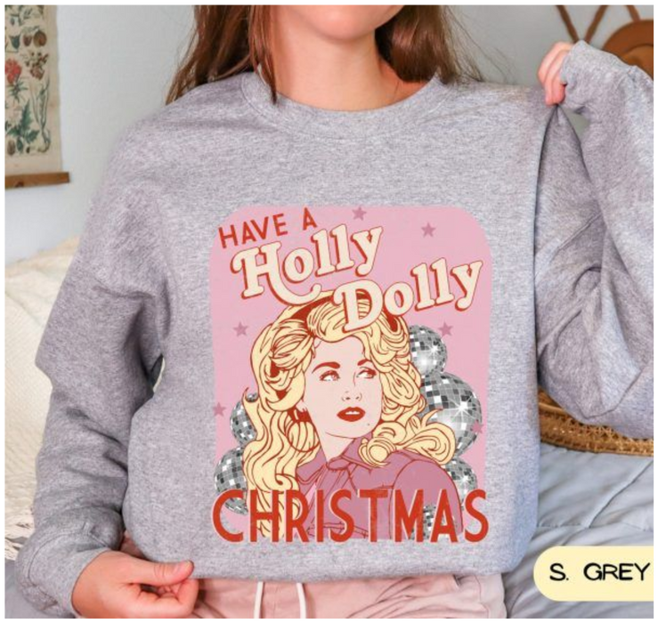 Vintage Have A Holly Dolly Christmas Sweatshirt Sw