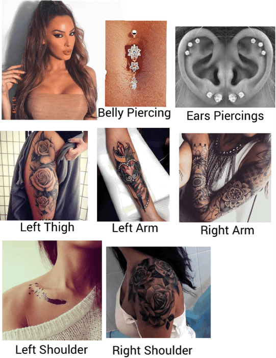 Mia tattoos and piercings