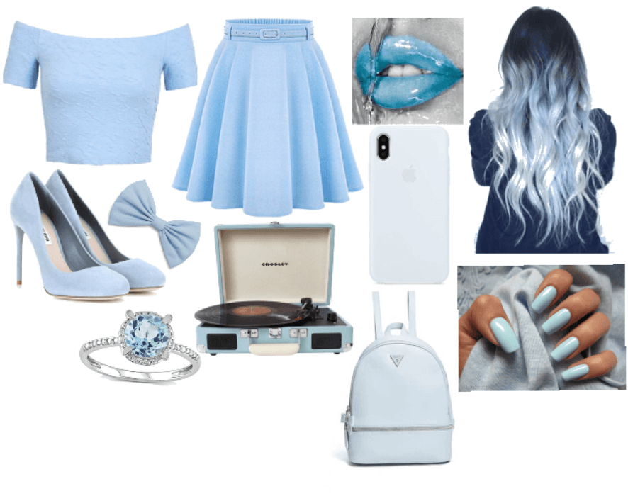 pastel blue outfit