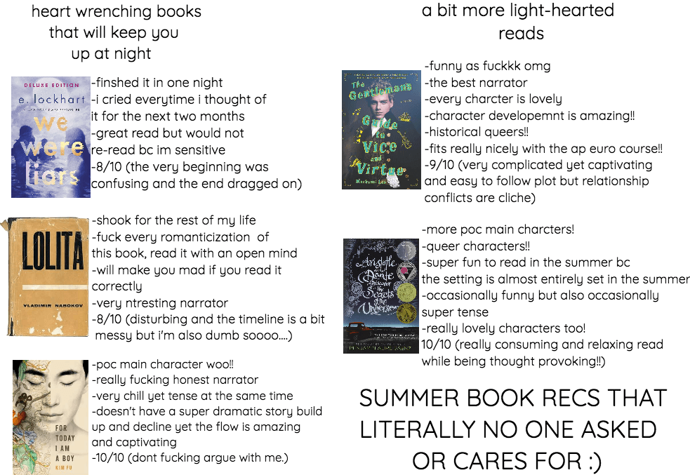 my summer book recommendations