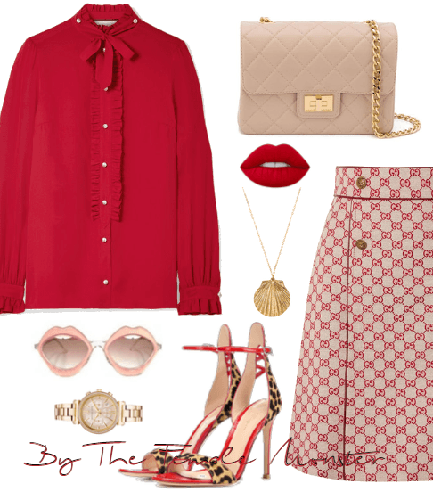 Gucci Red Skirt.