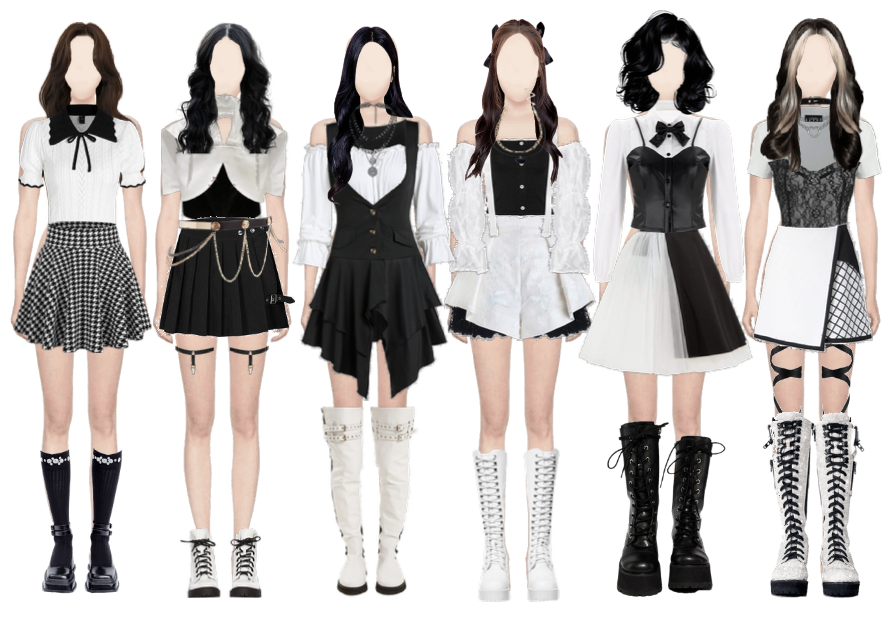 Black kpop stage outfit
