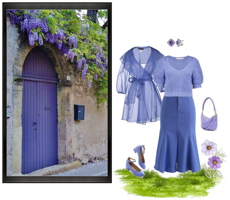 purple skirt and top