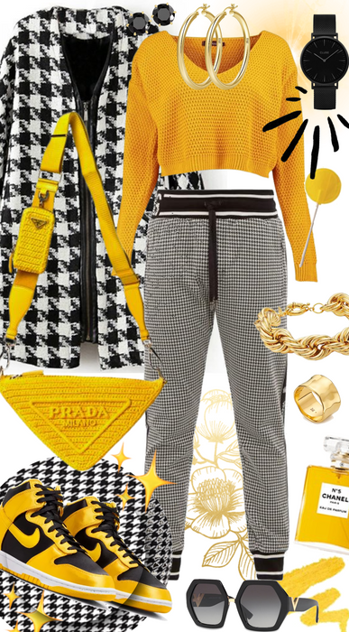 Houndstooth & Yellow