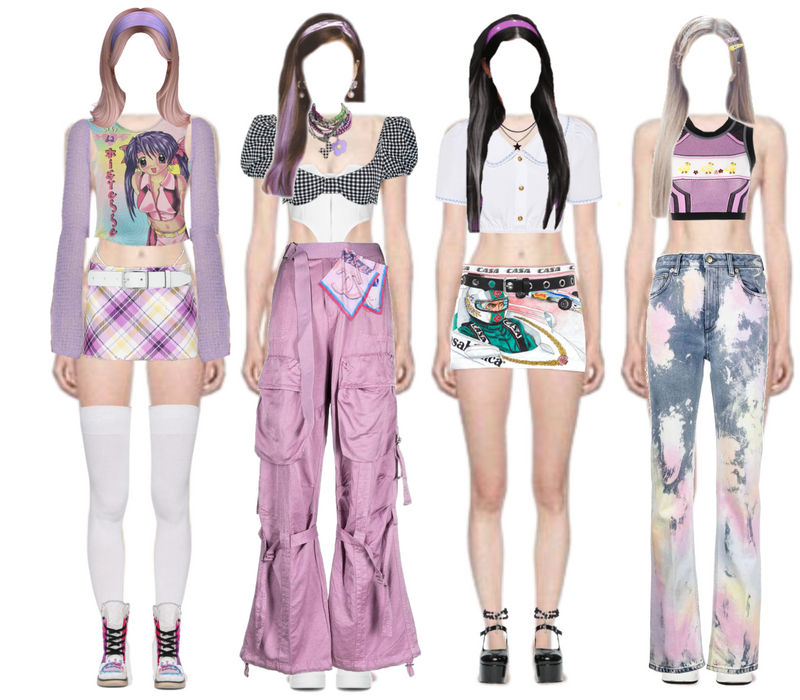 kpop 4 member girl group purple inspired outfit Outfit | ShopLook