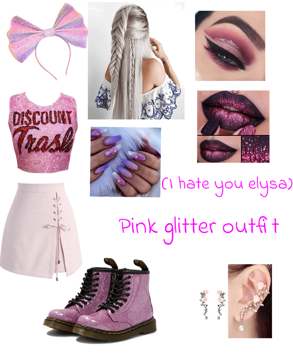 pink glitter look
