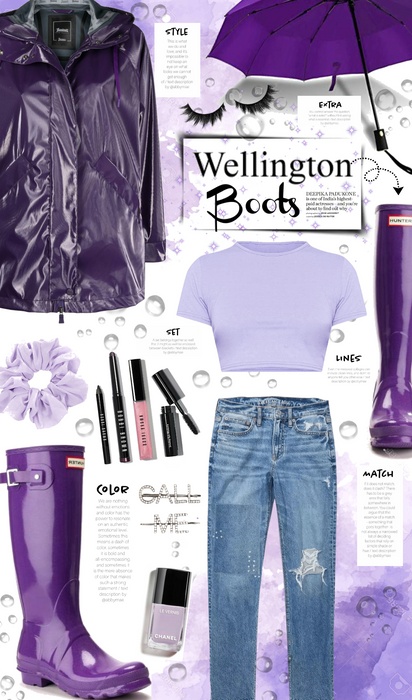 Purple Wellington boots