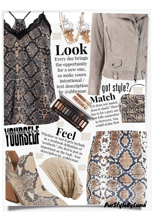 How To Rock A Beanie With Neutrals And Snake Print
