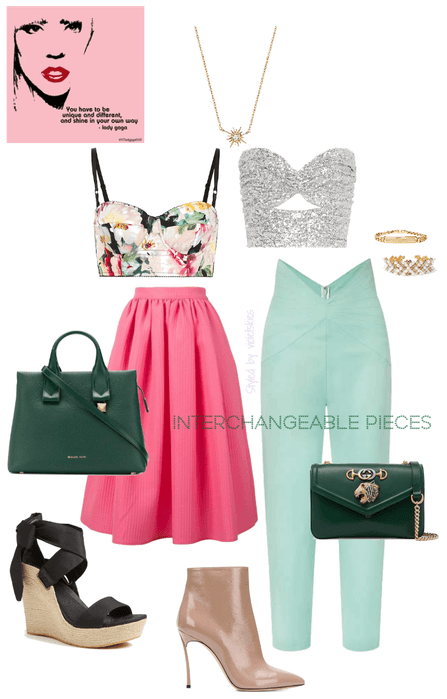 Spring green inspired interchangeable outfit