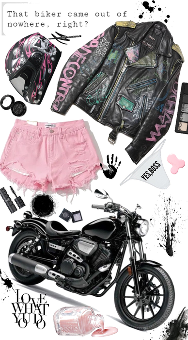 Pink And Black Biker 💞