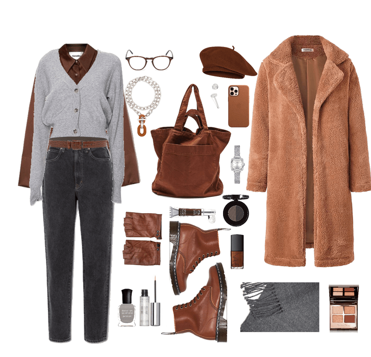 grey and brown challenge outfit