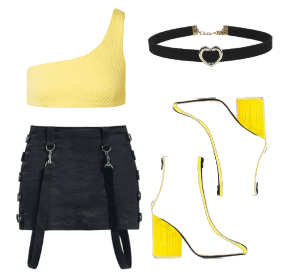 yellow black stage outfit