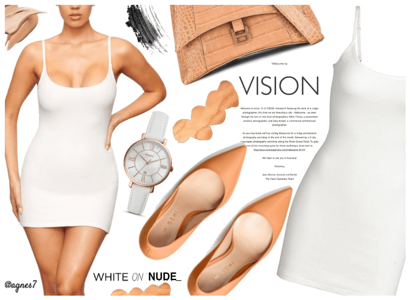 White skims dress Outfit