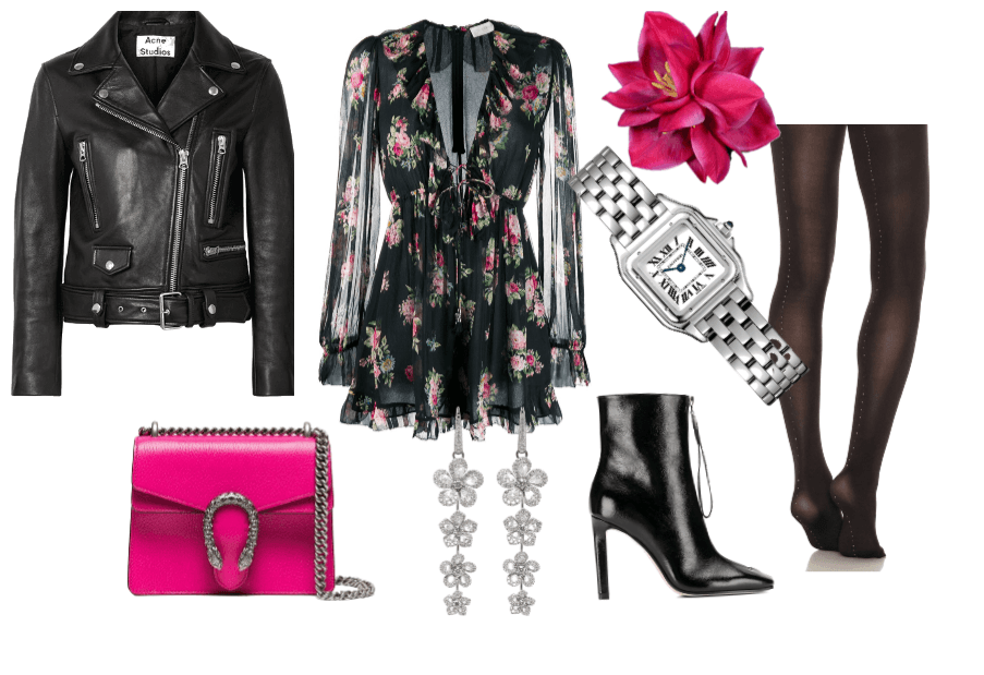 leather and floral