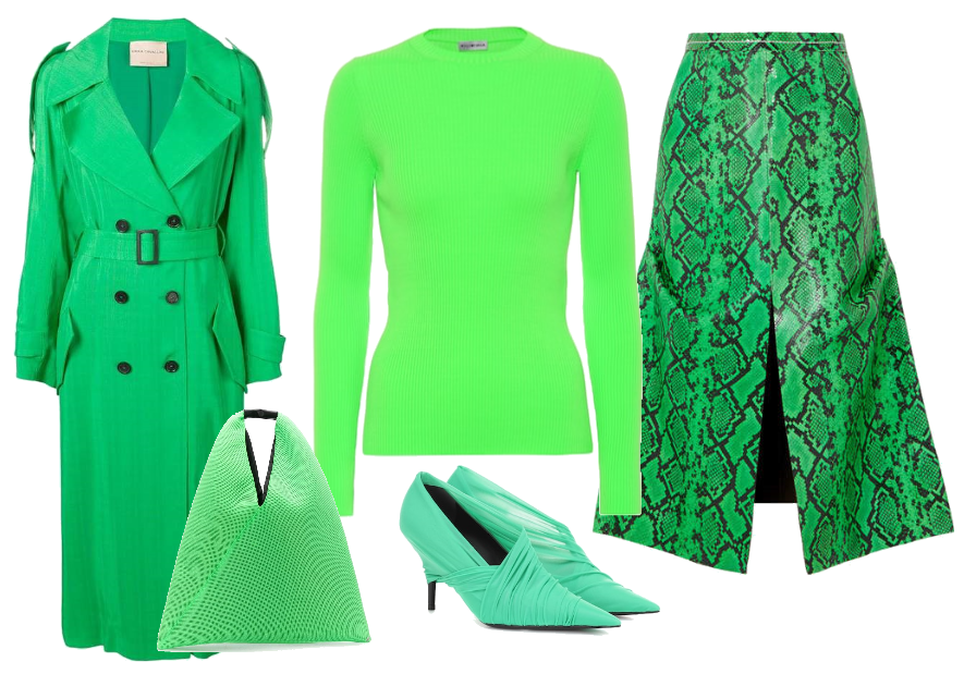 bright green outfit