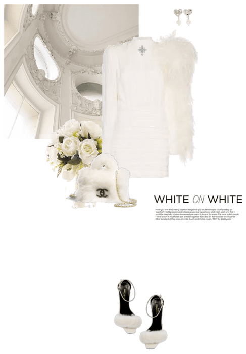 faux fur bag - total white