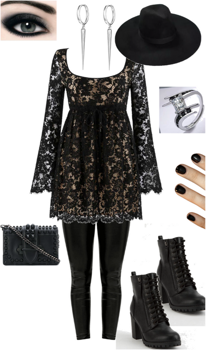 Black Lace Babydoll Dress