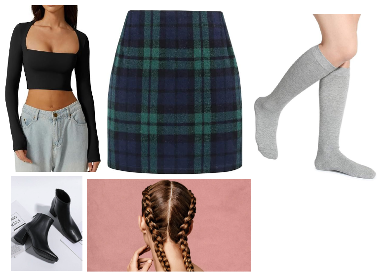 Plaid Skirt and Crop Top