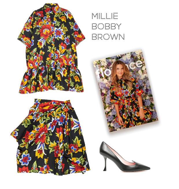 Millie Bobby Brown wearing Carolina Herrera
