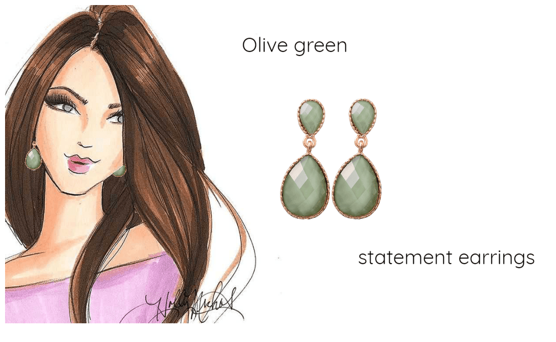 Olive green statement earrings