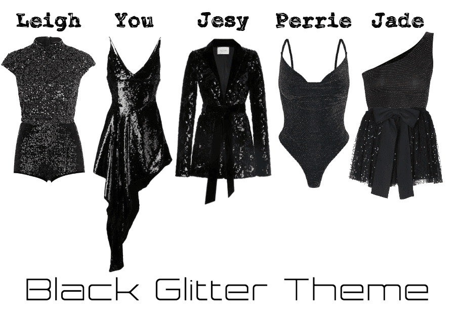 black glitter outfit