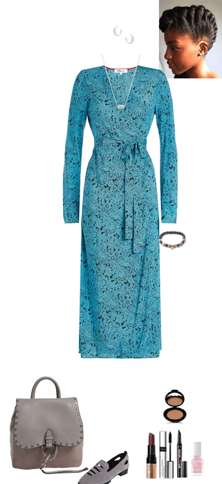 blue wrap dress (Aoife)