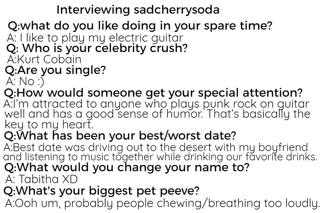 Interviewing sadcherrysoda