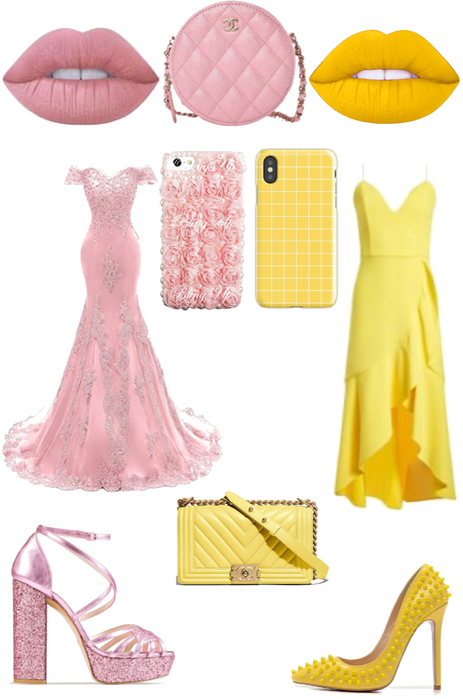 pink and yellow dress
