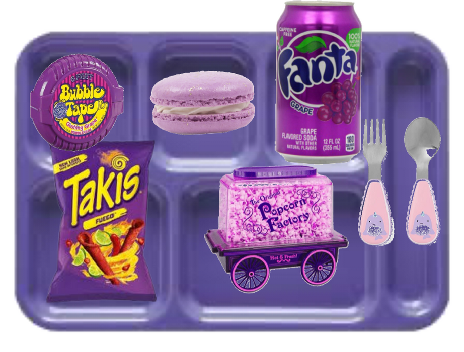 purple lunch tray