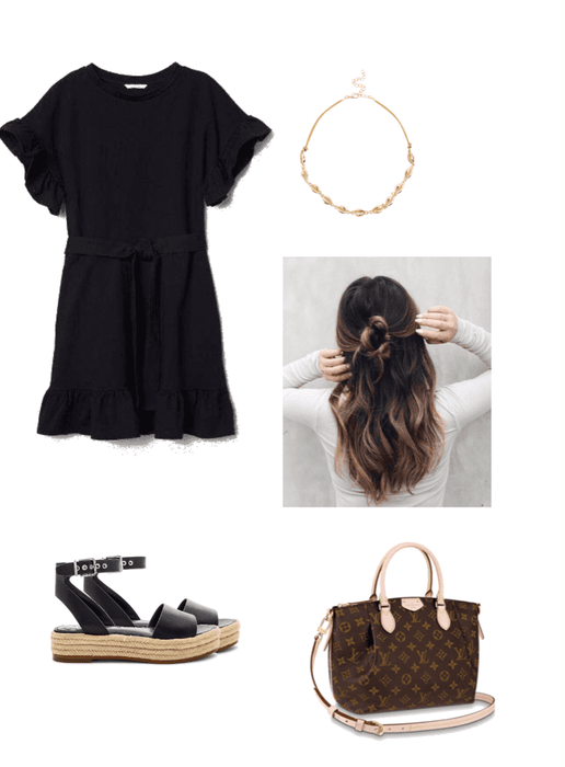black ruffle dress summer outfit