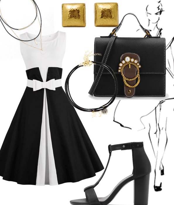 Black white and gold