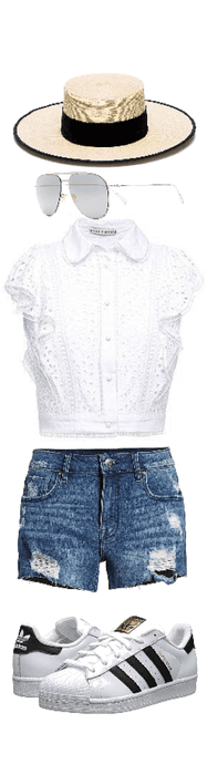 white Casual Short outfit