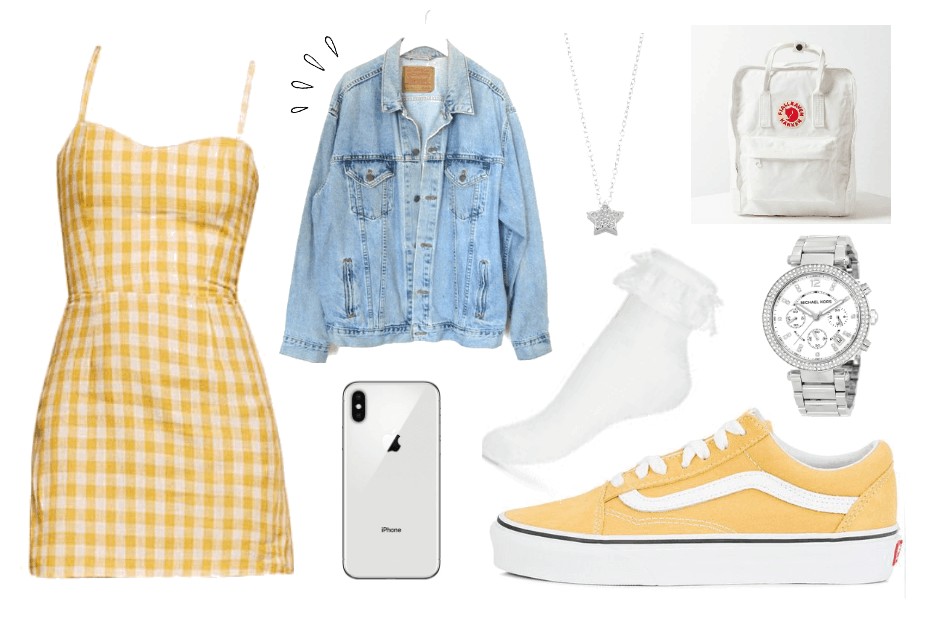Cute Yellow & White Outfit
