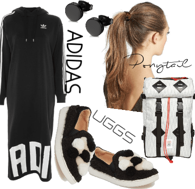 Adidas Hoodie Dress-UGGS & a Ponytail