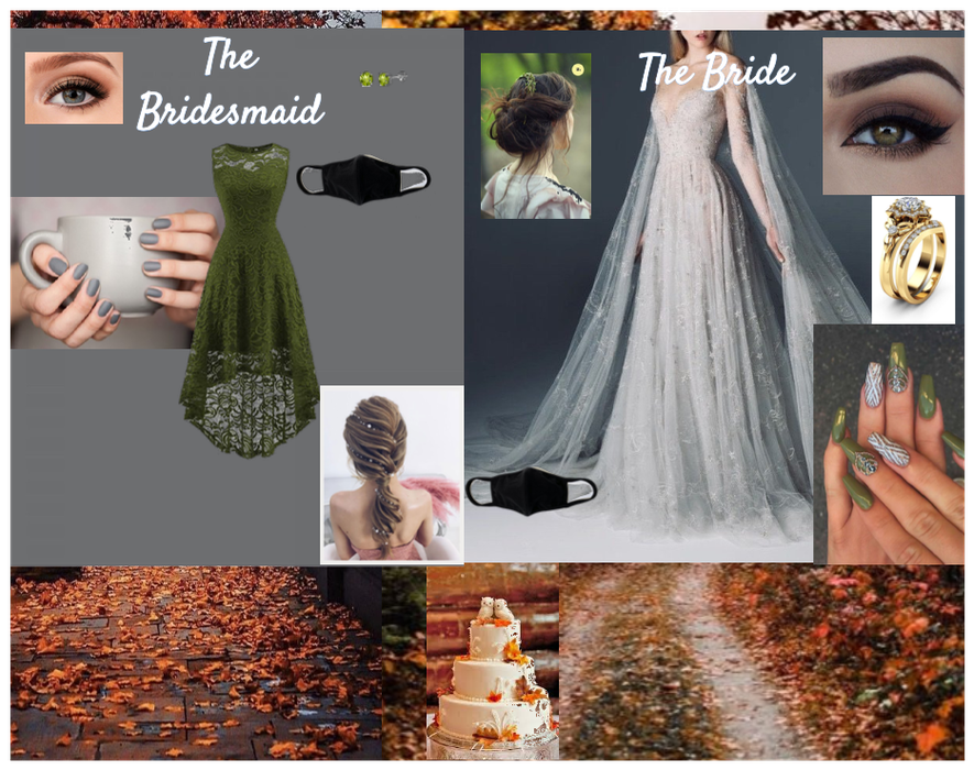 Bride/bridesmaid wedding fall