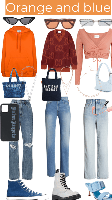 blue and orange / 3 aesthetics outfit